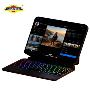 เคสคีย์บอร์ด Laudtec สำหรับไอแพด มินิ 6/7 – บานพับแม่เหล็ก, ไฟแบ็คไลท์ RGB 7 สี, ทัชแพด, ปุ่มลัด, ดีไซน์บางเฉียบ และชาร์จเร็วแบบ USB-C - Product Image 1