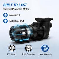 Pompe de piscine intelligente JADE 1.5HP à trois vitesses, 115V 60Hz WEF 5.5, homologuée ETL, ultra silencieuse, IP54, écran tactile pour piscine et spa