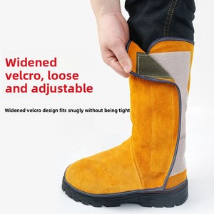 Protège-pieds <span class=keywords><strong>de</strong></span> <span class=keywords><strong>soudeur</strong></span> auto-adhésif en cuir <span class=keywords><strong>de</strong></span> vachette, résistant à l'usure, isolant thermique et anti-éclaboussures <span class=keywords><strong>de</strong></span> feu - Product Image 4