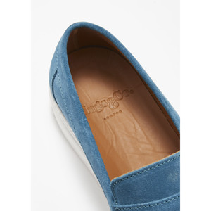 Mocassins à enfiler, en daim bleu pétrole - Product Image 2