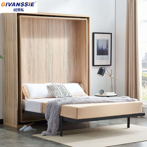 Cama Murphy Moderna Personalizada, Plegable, Ahorradora de Espacio, Oculta en la Pared, de Madera, Resistente al Fuego y al Agua, Panel de <span class=keywords><strong>Muebles</strong></span> para Dormitorio - Product Image 1