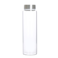 Bouteille en verre borosilicaté à fond épais et à large ouverture personnalisée bouteille de voyage en verre à boire pour le sport