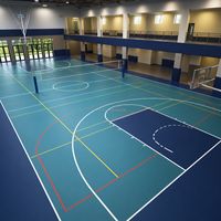 Langlebiger Acrylbeschichteter PVC-Basketballboden-Rolle Hochleistungs-Sportplatzoberfläche