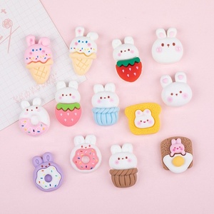 2023 Kawaii Nail Art Charms mignon lapin résine bijoux de dessin animé joyeux nouvel an décorations d'ongles breloques 3d appuyer <span class=keywords><strong>sur</strong></span> les ongles - Product Image 1