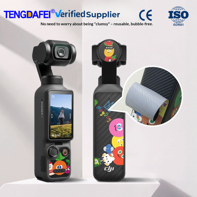 Free Sample Waterproof Wear-resistant Custom Printed 3M Material Decal Skin for Pocket 4 Gimbal Camera Protective Sticker Film
