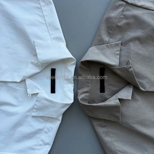2025 Latest Design Custom High Quality Blank Plain Work Shirts Unisex <b>Short</b> <b>Sleeve</b> Loose Casual Wear <b>Button</b> <b>up</b> Shirt - Product Image 3