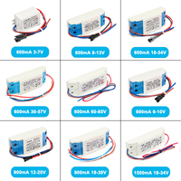 Controlador de luz LED de plástico 6W 10W 20W 36W 50W 300Ma 450Ma 600Ma 900Ma 1500Ma Transformador de lámpara de fuente de alimentación de alta corriente constante-