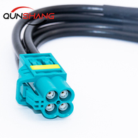Cable de Fibra Óptica Automotriz 4 en 1, Adaptador Universal Mini-Fakra Hembra a Mini-Fakra Macho, Color Azul Agua, Código Z, Longitud Personalizada