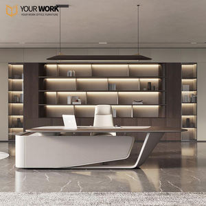 Escritorio Ejecutivo Moderno en Forma de L de Lujo para CEO, Muebles de Oficina Elegantes de Madera para Gerentes y Jefes - Product Image 1