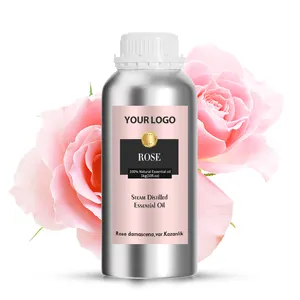 Commercio all'ingrosso della fabbrica 100% puro senz'acqua naturale naturale damascato olio essenziale alla rinfusa di rosa olio per la cura della pelle profumo candela olio