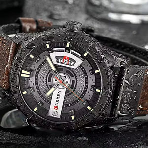Reloj Deportivo de Cuarzo CURREN 8301 para Hombre con Correa de Cuero, Visualización de Fecha, Resistente al Agua, Reloj de Pulsera Informal para Negocios y Uso al Aire Libre - Product Image 3