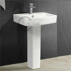 बेहतर गुणवत्ता के डिजाइन सफेद चीनी मिट्टी खड़े सिंक बेसिन आधुनिक कुरसी बाथरूम वॉश बेसिन