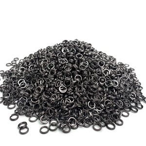 100 pièces/sac de haute qualité haute résistance aplati Hyper fil robuste noir Nickel leurre anneau fendu - Product Image 4