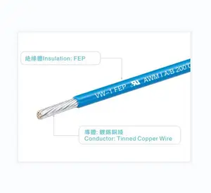 Single core copper UL1332 FEP high temperature 300V 200C 10-26AWG electrical cable and wire top quality electrical wire