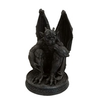 Armure de combat en résine personnalisée Dragon ailes réalistes rugissantes Dragon noir ornement vif victoire Dragon Statue