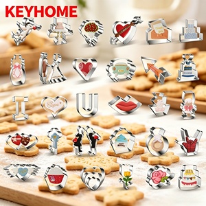 <span class=keywords><strong>Emporte</strong></span>-pièces Saint-Valentin en forme de fleur, moules à biscuits et à fondant en acier inoxydable, ensemble d'émporte-pièces d'amour pour la pâtisserie - Product Image 1
