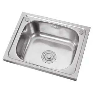 厨房水槽低价单碗不锈钢现代平面设计定制小尺寸50x41cm厨房水龙头抛光
