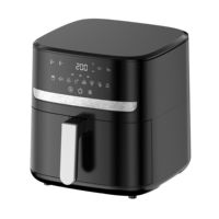 Friteuse à air manuelle durable de 7 litres, 1500W, à panier unique, sans huile, pour une cuisson saine, avec double commande par bouton, fabriquée en Chine