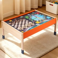 Table d'activités en bois pour enfants, jeu d'échecs et de Ludo, double face, bureau multi-jeux pour enfants, mobilier éducatif