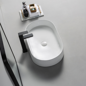 <span class=keywords><strong>Lavabo</strong></span> de cerámica de lujo, <span class=keywords><strong>Lavabo</strong></span> <span class=keywords><strong>ovalado</strong></span> de cerámica, color blanco puro, venta al por mayor - Product Image 4