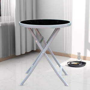 2022 vente chaude 60cm support de Table pliante en acier Table à manger extérieure petite taille ronde pliante pour manger Table de patio - Product Image 2