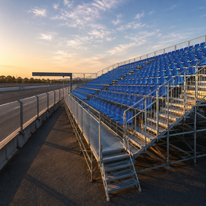 Tribune extérieure en alliage d'aluminium pour stade, 15 rangées x 15 pieds (4,6 m), capacité de 42 personnes, assemblée, amovible, tribune fixe pour les sports - Product Image 2
