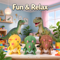 Jouet souple en forme de dinosaure Triceratops de dessin animé, jouet anti-stress pour enfants