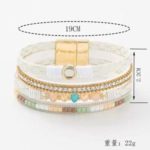 Punk <b>Leather</b> <b>Bracelet</b> Strategic Factory Direct Wholesale Waterproof Property Holiday Gift for Women Vacuum Melted Steel - Product Image 3