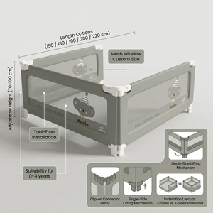 Barrière de protection anti-chute pour lit d'enfant avec tissu Oxford respirant pour les tout-petits - Product Image 3