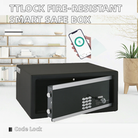 WeiChi-Coffre-fort électronique intelligent TTLock en acier high-tech résistant au feu et en métal avec serrure à clé