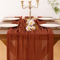 Nouveau chemin de table en gaze de coton de luxe, écologique et personnalisable pour la décoration de Noël et de mariage, usage domestique et hôtelier