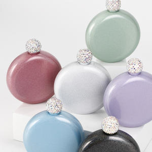 Flacon à <span class=keywords><strong>alcool</strong></span> en acier inoxydable Bouteille de vin avec couvercle en diamant mignon Bouteille de vodka Whisky Hip Flask <span class=keywords><strong>Cadeau</strong></span> de demoiselle d'honneur - Product Image 6