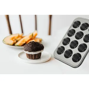 Koolstofstalen Verf Biscuitblad Bakvorm Pan Custom 12/24/25 48 Cavity Cupcake Mal 6 Cupin Pan