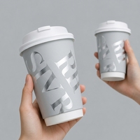 Gobelet en papier ondulé biodégradable, imprimé avec encre alimentaire, pour bubble tea et milk tea, impression de logo personnalisée disponible