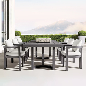 Meubles en aluminium thermolaqué, table et chaises de salle à manger d'extérieur modernes, vente chaude - Product Image 1