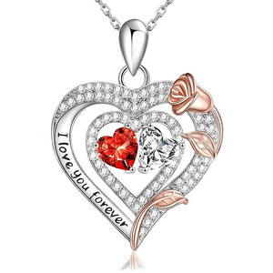 Cadeaux de Noël personnalisés pour femme - Collier en <span class=keywords><strong>argent</strong></span> sterling 925 <span class=keywords><strong>avec</strong></span> double <span class=keywords><strong>pierre</strong></span> de naissance, cadeaux <span class=keywords><strong>d</strong></span>'anniversaire pour femme - Product Image 3