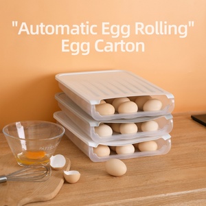 Factory Price Plastic Egg Fridge Organizer <b>Storage</b> Container Space-Saving Egg Holder for Refrigerator Food Preservation <b>Storage</b> - Product Image 2