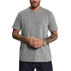 メンズベーシック150gsm軽量チューブラーTシャツ綿100% 快適レギュラーフィットシームレスTシャツ