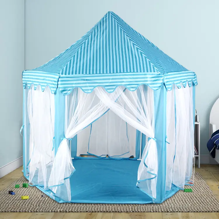 Wholesale children's indoor and outdoor playhouse boys and girls hexagonal mesh baby crawling tent children's beach tent