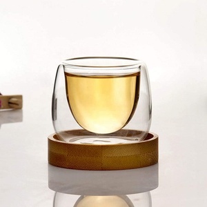 <span class=keywords><strong>Tazze</strong></span> in Vetro Termico a Doppia Parete da 80ML, Moderne ed Ecologiche, Resistenti al Calore, con Piattino, per Tè/Caffè - Product Image 3