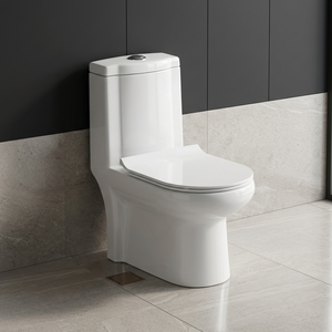 WC monobloc en céramique vitrifiée à poser au sol, chasse d'eau cyclonique, double chasse, siège de toilette intelligent, réservoir encastré, pour salle de bain moderne - Product Image 6