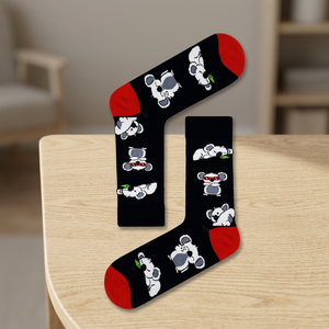 Unisex Adult Multi-Colored Koala Patterned Weaving Homewear Medium Silhouette Type 1 Wash Ankle <b>Socks</b> - Product Image 3
