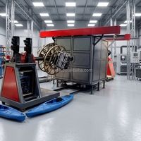 Machine de rotomoulage automatique 2A-2500 avec roulement pour la production de bateaux et de canoës en plastique à haute productivité