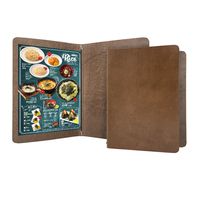 Faible MOQ, couverture de menu en cuir véritable, design de menu, cuir véritable, bande élastique, menu 8 x 14 pouces pour restaurant, hôtel, bar