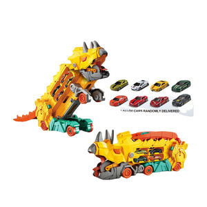 Camión de almacenamiento de dinosaurios, camión fundido a presión de Metal, Tyrannosaurus <span class=keywords><strong>Rex</strong></span> con coche deslizante, camión contenedor de pista de forma dual - Product Image 2