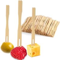 Vaisselle en bambou écologique réutilisable en gros, ensemble cuillère et mini-fourchette en bambou, outils de service alimentaire en bambou naturel