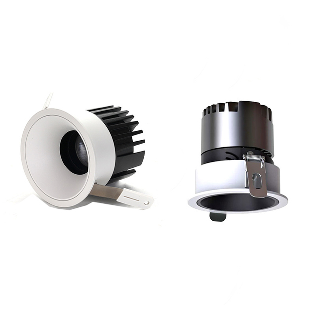 LED Downlight Aluminum Body  LED Full Spectrum Cri98 Deep Anti Glare 3color Villa Wall Washing Lamp Embedded COB Spotlight