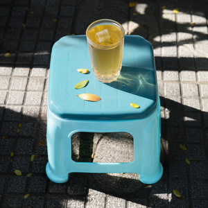 Modern Farmhouse Two Tone PP Plastic Square <b>Stool</b> Lightweight Stackable Durable Ottoman Multi-Function <b>Storage</b> Seating School - Product Image 4