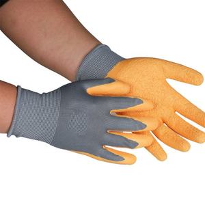 Guantes de Seguridad CITICITY con Forro de Poliéster Gris, Palma Recubierta de Látex Amarillo Arrugado, para Jardinería, Construcción y Almacén - Product Image 2