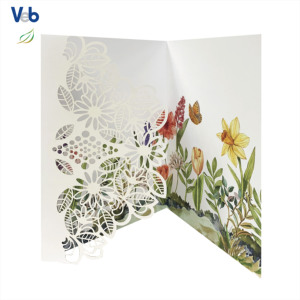 Colección Mensual: Tarjeta de Cumpleaños Personalizada con Diseño de Flor, Plegable y Vertical, Hecha a Mano con Corte Láser, Ecológica, de Cartón Sin Recubrimiento, con Aromas - Product Image 1